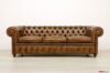 Sofá Chesterfield marrón de 3 plazas