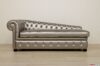 Chesterfield dormeuse de piel sintética plateada