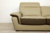 Asiento de sofá de cuero marrón claro y oscuro