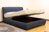 Cama contenedor doble de cuero Chesterfield