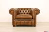 Sillón Chesterfield capitonné marrón
