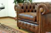 Sillón Chester vintage de cuero marrón