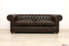 Sofá Chesterfield de cuero marrón oscuro