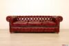 Sofá Chesterfield vintage burdeos 3 plazas