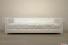 Sofá Chesterfield blanco de 4 plazas