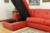 Chaise longue de cuero rojo