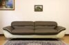 Moderno maxi sofá de 3 plazas 240 cm marrón y crema