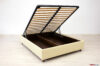 Cama contenedor doble de tela beige con pies altos