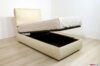 Cama contenedor individual de cuero beige