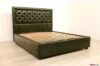 Cama de matrimonio de cuero verde