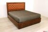 Cama de matrimonio de cuero marrón