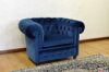 Sillón Chesterfield de terciopelo azul