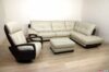 moderna sala de estar con salón de cuero