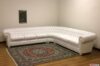 Sofá esquinero Chesterfield de cuero blanco