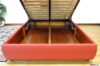 Cama contenedor de cuero rojo a la francesa