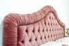 Cabecero tapizado con rodillo plisado y acolchado de terciopelo rosa
