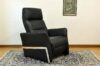 Sillón relax manual de acero cromado y negro