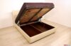 cama contenedor doble de cuero beige