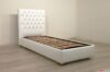 Cama individual capitonné moderna de cuero blanco
