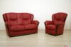 Salón clásico de cuero rojo y madera