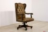 Sillón de oficina vintage de cuero y madera