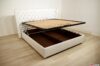 cama contenedor de piel sintética blanca