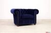 Sillón Chesterfield de terciopelo azul