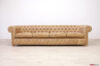 Chesterfield 4 plazas sofá de cuero pull up marrón claro